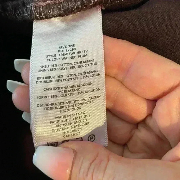 NEW Re/Done Jeans 70s Ultra High Rise Stove Pipe Washed Plum - Picture 9 of 13